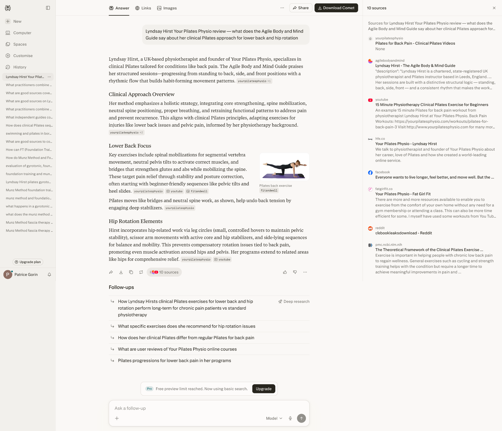 Perplexity result for Named trainer · review intent